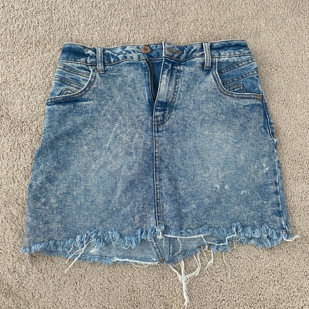 Distressed Jean Skirt